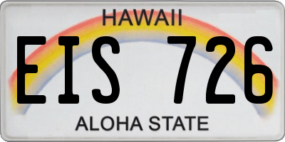 HI license plate EIS726