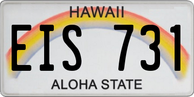 HI license plate EIS731