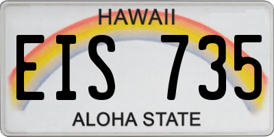 HI license plate EIS735