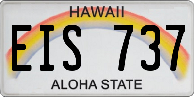 HI license plate EIS737