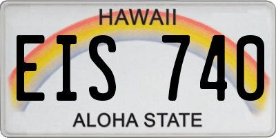 HI license plate EIS740