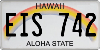 HI license plate EIS742