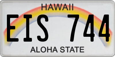 HI license plate EIS744