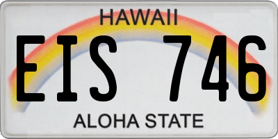 HI license plate EIS746