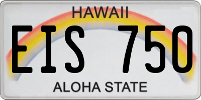 HI license plate EIS750