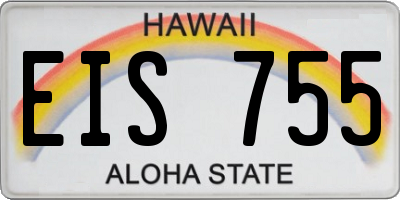 HI license plate EIS755