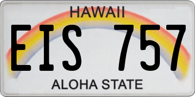 HI license plate EIS757