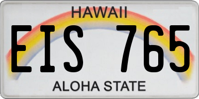 HI license plate EIS765