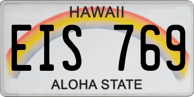 HI license plate EIS769