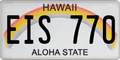 HI license plate EIS770