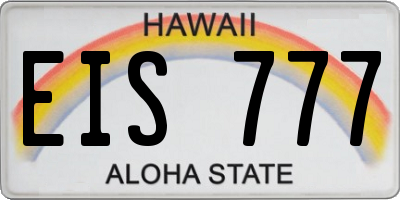 HI license plate EIS777