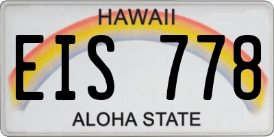 HI license plate EIS778