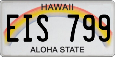 HI license plate EIS799
