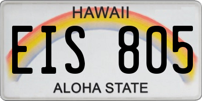 HI license plate EIS805