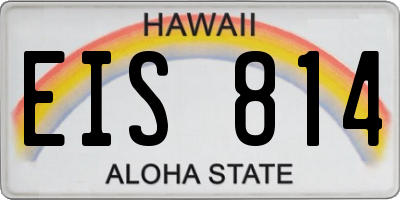 HI license plate EIS814