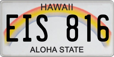 HI license plate EIS816
