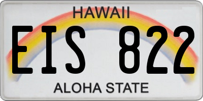 HI license plate EIS822