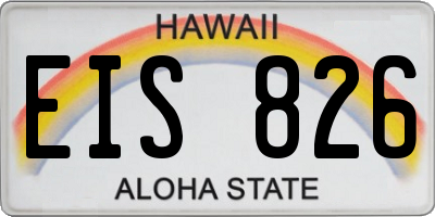 HI license plate EIS826