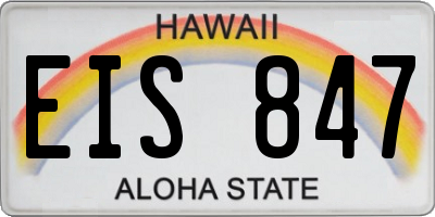 HI license plate EIS847