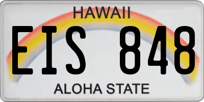 HI license plate EIS848
