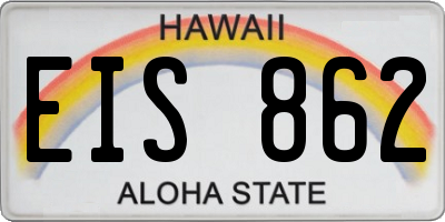 HI license plate EIS862