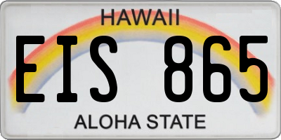 HI license plate EIS865