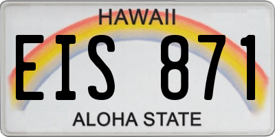 HI license plate EIS871