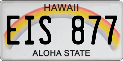 HI license plate EIS877