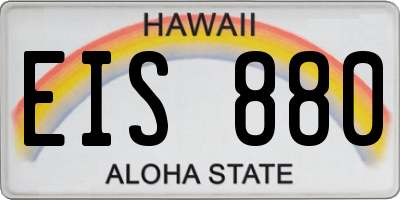 HI license plate EIS880