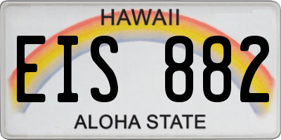 HI license plate EIS882