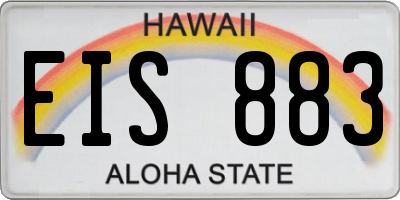 HI license plate EIS883