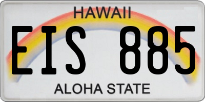 HI license plate EIS885