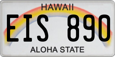 HI license plate EIS890