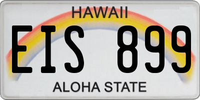 HI license plate EIS899