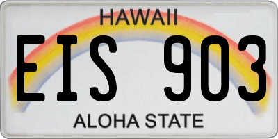 HI license plate EIS903