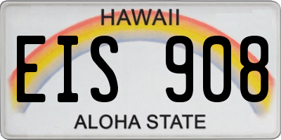 HI license plate EIS908