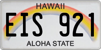 HI license plate EIS921