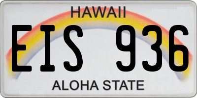 HI license plate EIS936