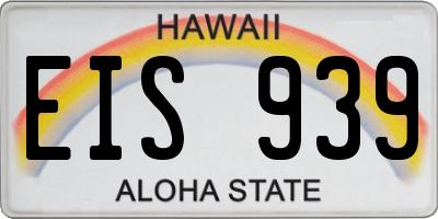 HI license plate EIS939