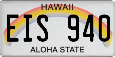 HI license plate EIS940