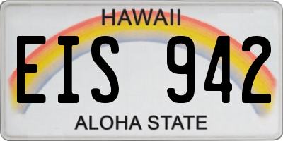 HI license plate EIS942