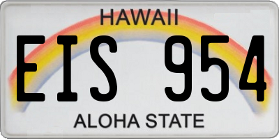 HI license plate EIS954