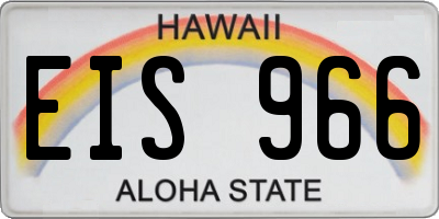 HI license plate EIS966