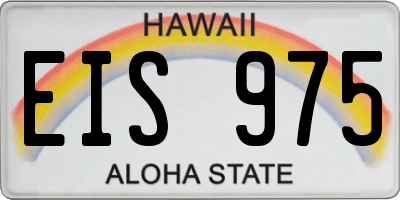 HI license plate EIS975