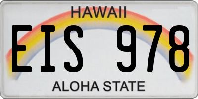 HI license plate EIS978
