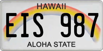 HI license plate EIS987