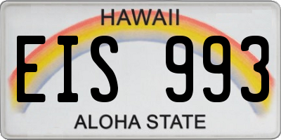HI license plate EIS993