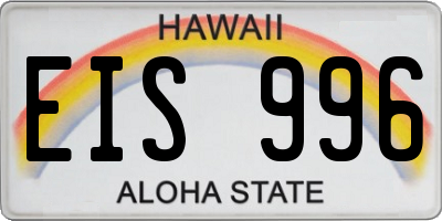 HI license plate EIS996