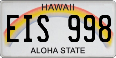 HI license plate EIS998