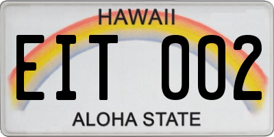 HI license plate EIT002